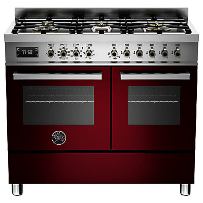 Bertazzoni Professional Series 100cm Dual Fuel Range Cooker Burgundy